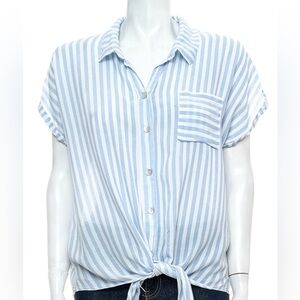 Button-Down Short Sleeve Shirt - XL - Old Navy - Front Tie
